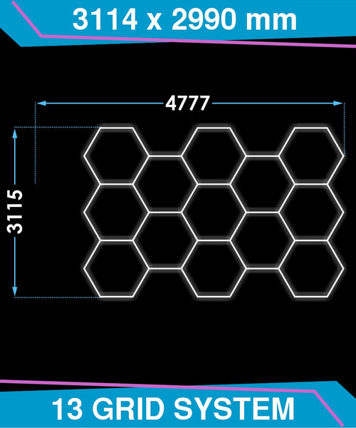 Hexagon Lighting 13 Grid Design