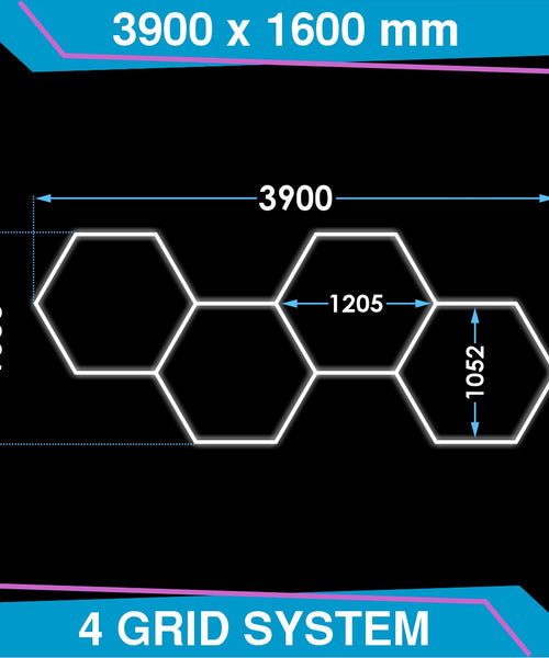 Hexagon Lighting 4 Grid Design