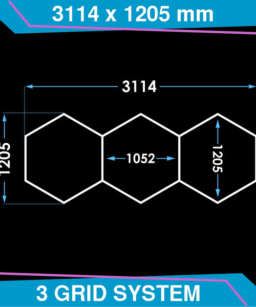 Hexagon Lighting 3 Grid Design