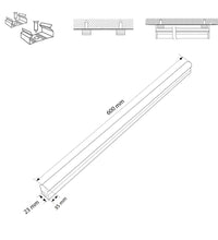 Lumină liniară T5 9W - 945 lumeni - 600mm