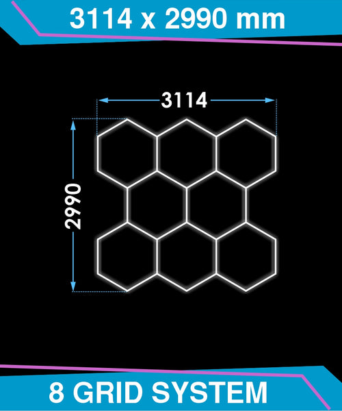 Hexagon Lighting 8 Grid Design